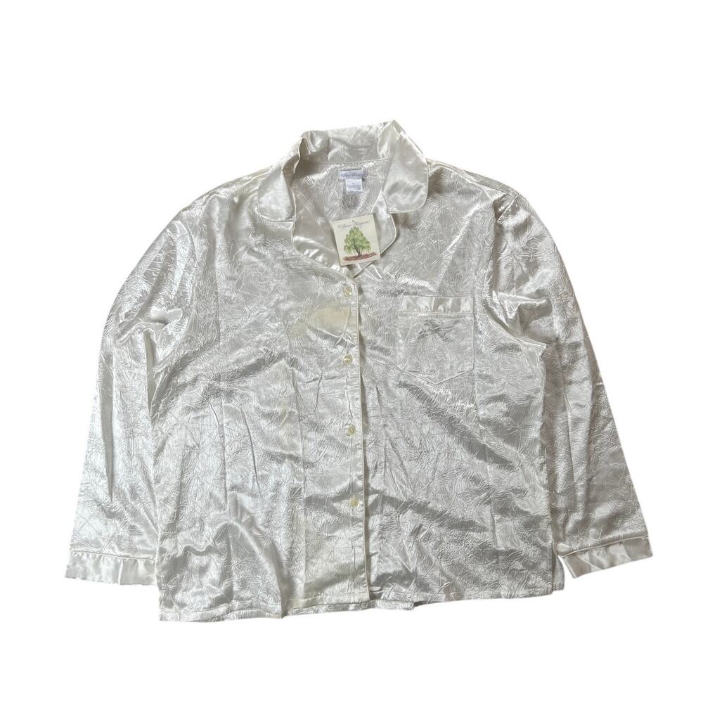NWT Willow Blossom White Floral Print Long Sleeve Button-Up Size XL